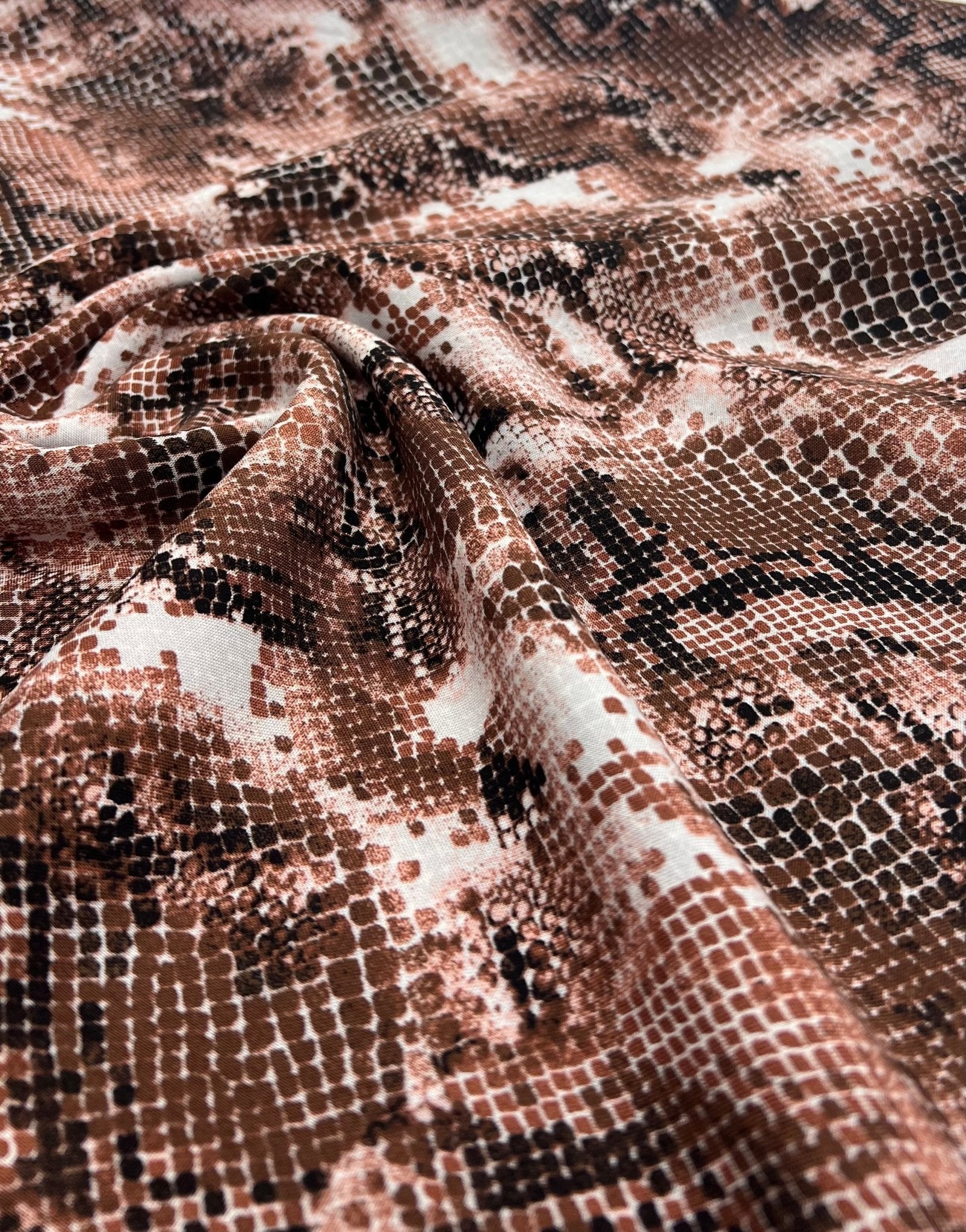 Brown Mix 100% Viscose Non Stretch Fabric - T9 Fabrics